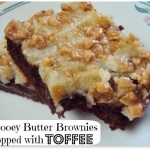 Gooey Butter Brownies topped with Toffee