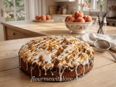 Vanilla Peach Coffee Cake