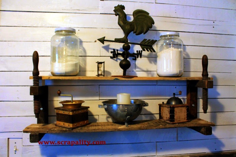 http://www.scrapality.com/2014/11/shelves-made-from-old-wooden-clamps-and-pallet-wood.html