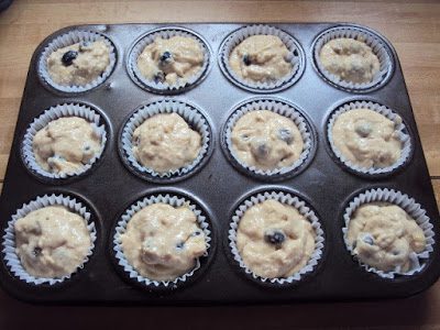 Flour Me With Love: Buttermilk makes these blueberry and banana muffins moist and delicious!