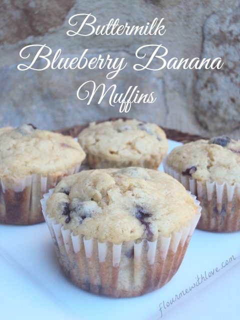 Buttermilk Blueberry Banana Muffins