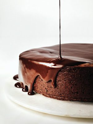 Darkest Chocolate Cake with Red Wine Glaze