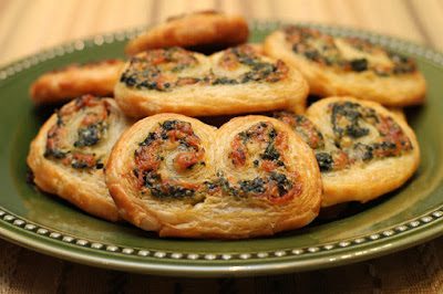 Spinach, Cheese & Pepperoni Palmiers