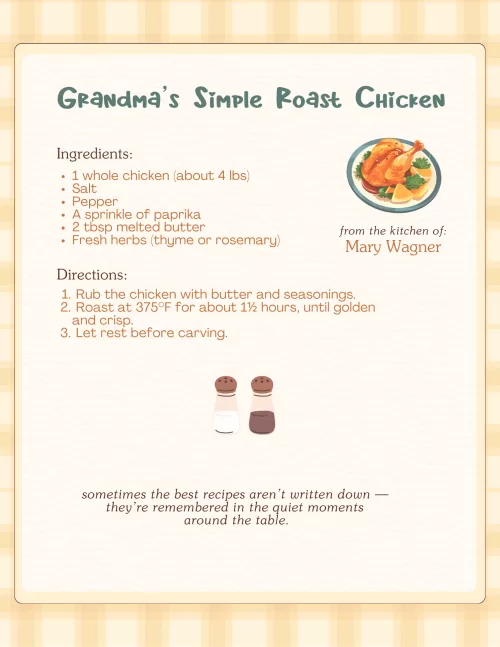 Grandma's Simple Roast Chicken