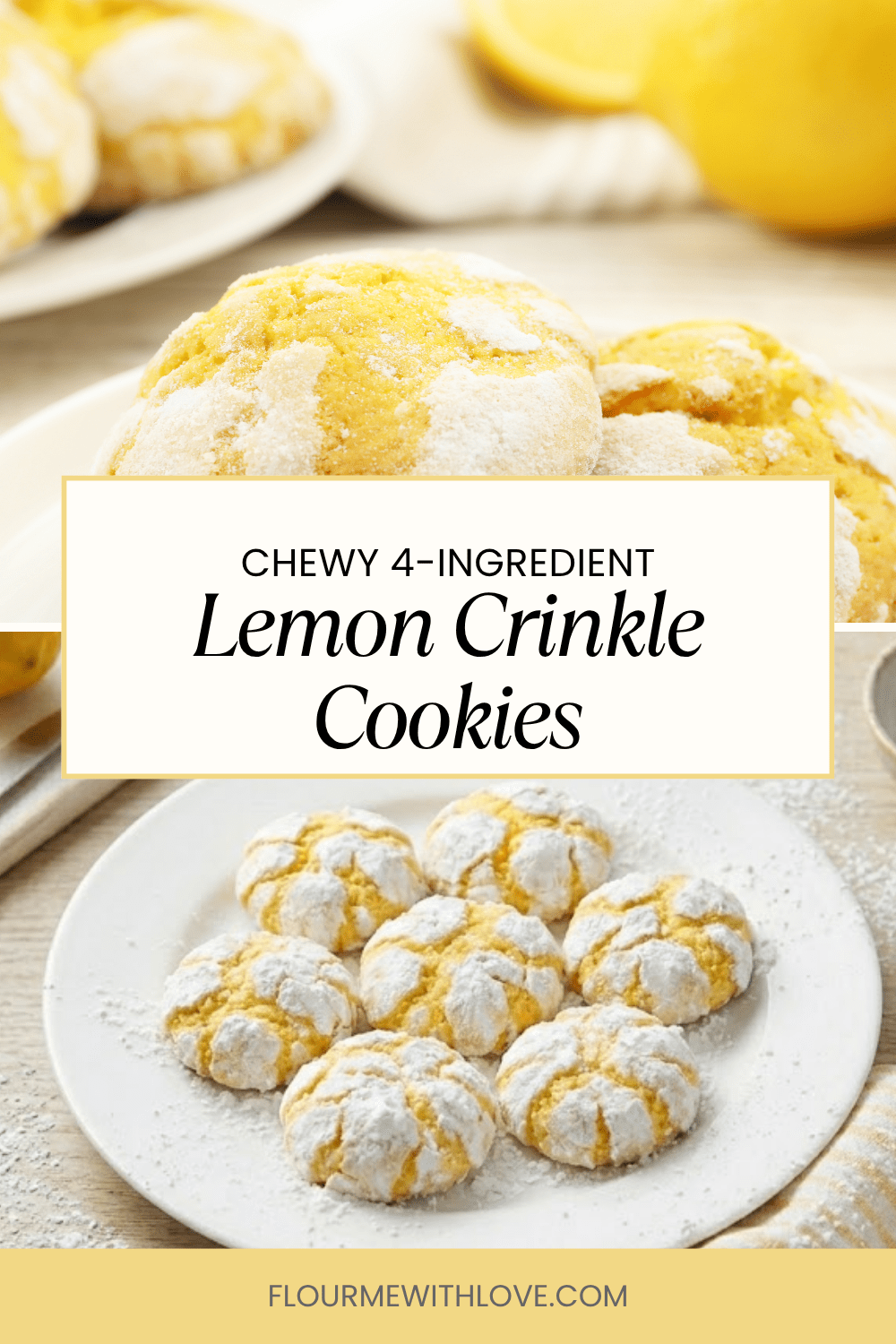 Chewy 4-Ingredient Lemon Crinkle Cookies (The Easiest Summer Dessert!)
