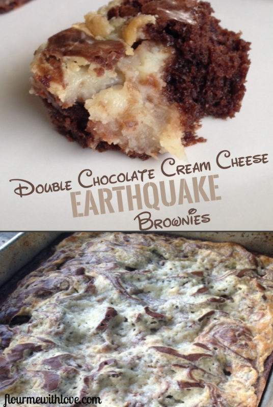 Double Chocolate Cream Cheese Earthquake Brownies