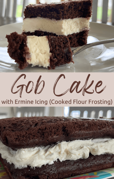 Gob Cake with Ermine (cooked flour) Icing