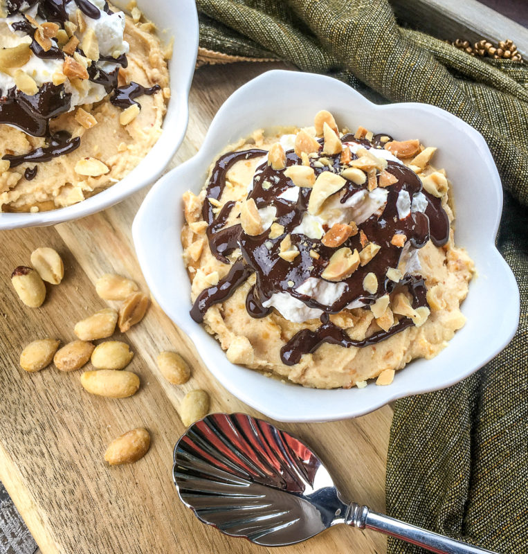 Salty Toffee Peanut Butter Mousse Parfaits - My Kitchen Little