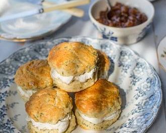 Featuring You ~ Savory Watercress Scones with Goat Cheese and Pear Chutney