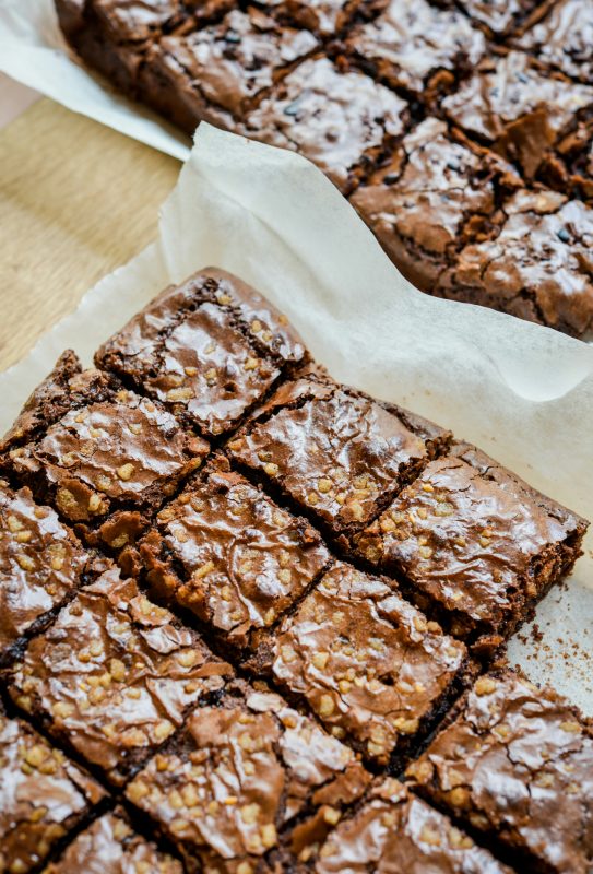 The Best Fudgy Cocoa Toffee Brownies